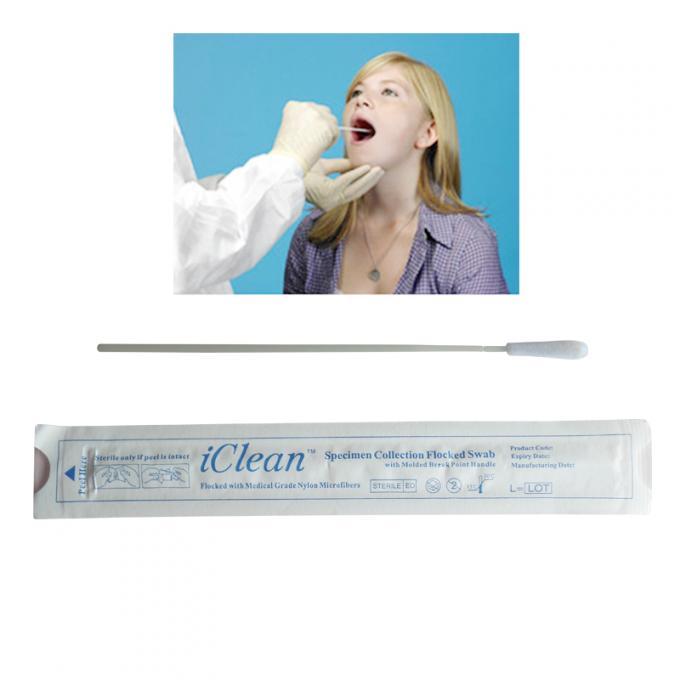 Nylon Flocked Mouth Swab Dna Test / Buccal Swab Collection Kit