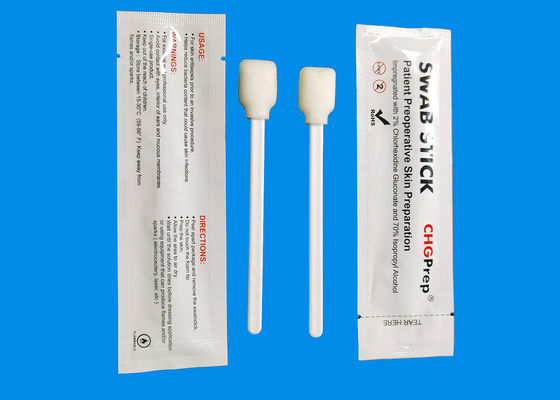 Clean Antiseptic Skin Prepping CHG Swab 2% And 70% IPA Alcohol Medical Sponge Foam Swabs Stick