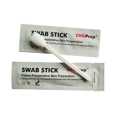 Clean Antiseptic Skin Prepping CHG Swab 2% And 70% IPA Alcohol Medical Sponge Foam Swabs Stick