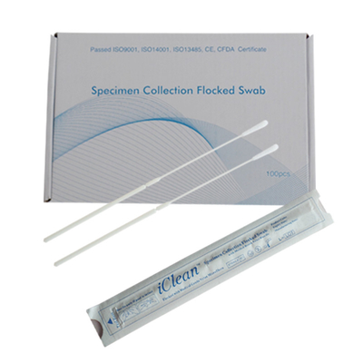 Throat Nose Nasopharyngeal Cervical Oral Sterile Flocked Nasal Swab Nylon Transport