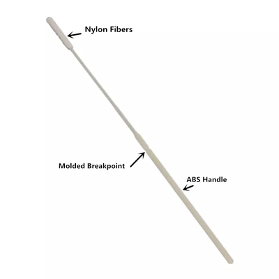 Throat Nose Nasopharyngeal Cervical Oral Sterile Flocked Nasal Swab Nylon Transport