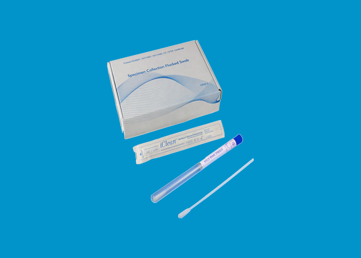 Oropharyngeal Nasopharyngeal Pcr Swab Flocked Oral Throat Swab For